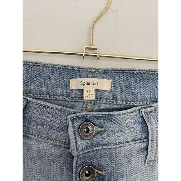 SPLENDID High Waist Destroyed Straight Crop Jean Size 28 NWT - Picture 5 of 8